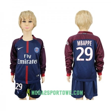 Koszulka Paris SG Mbappe 29 Dziecięcy Domowe Stroje Piłkarskie 2017/18 Długi Rękaw